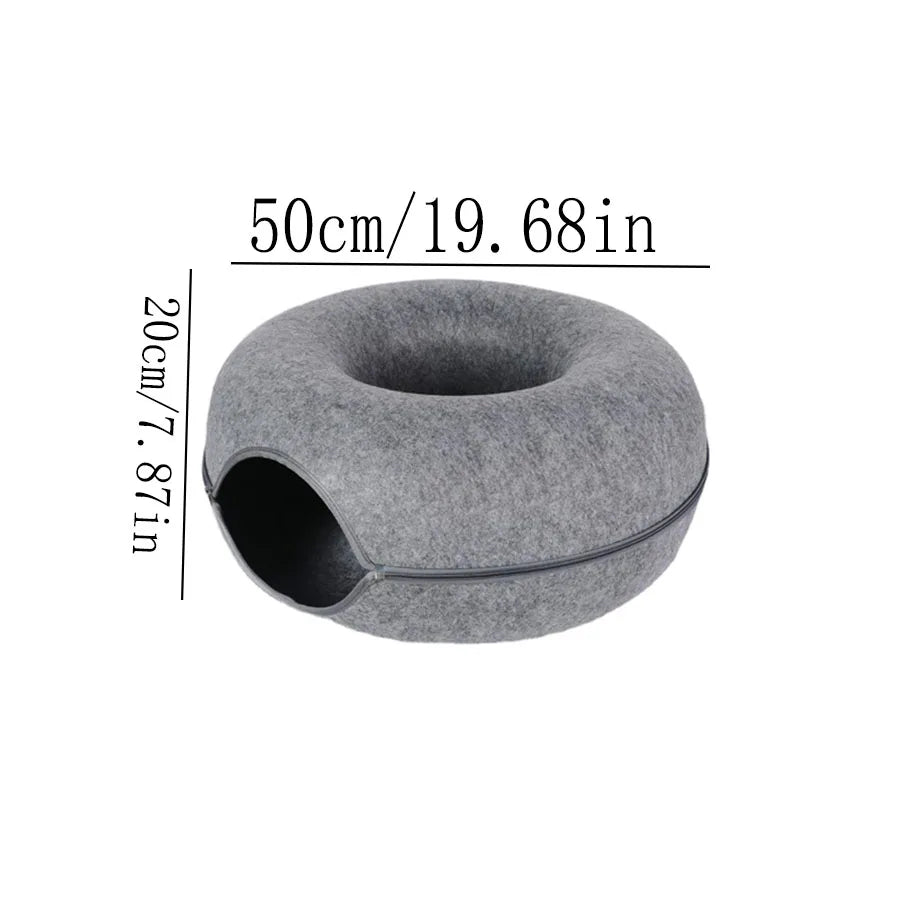 Dual-Use Donut Cat Bed