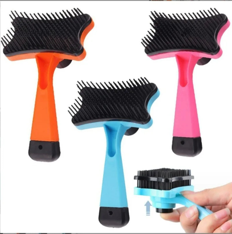 Self-Cleaning Pet Grooming Brush for Dogs & Cats - Removes Loose Fur & Static