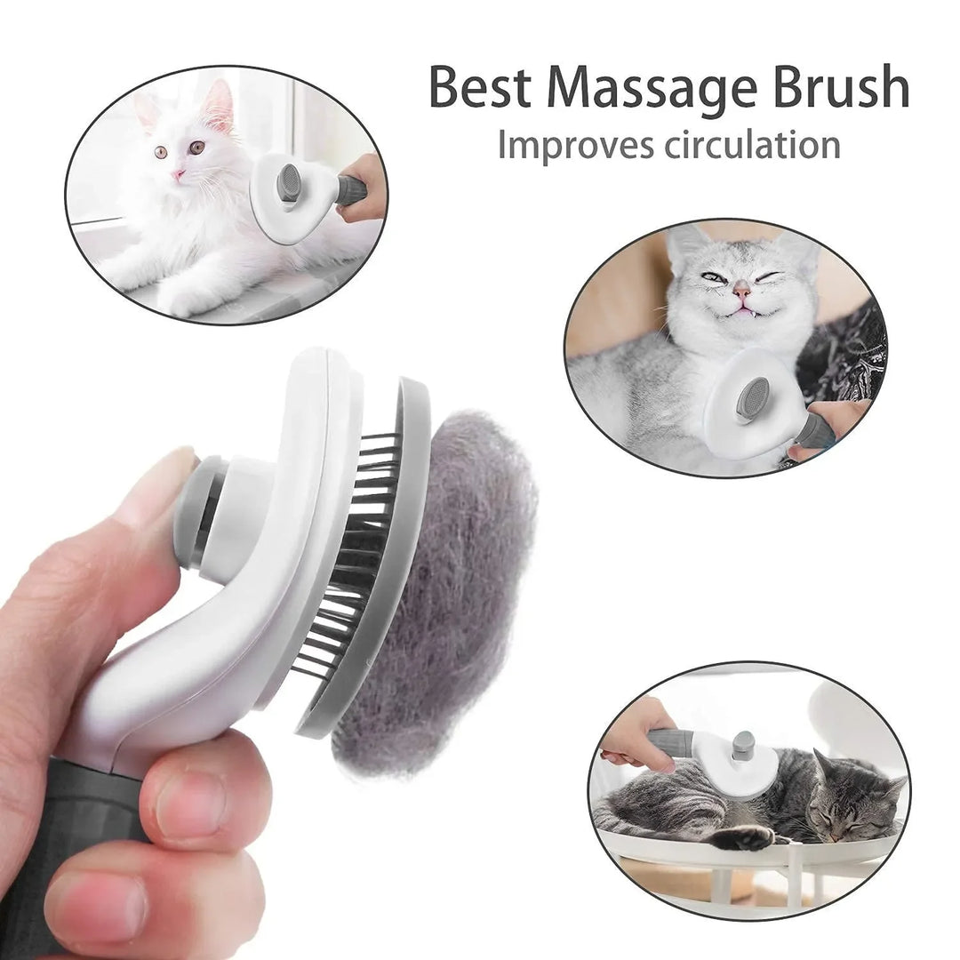 Pet Hair Remover & Grooming Brush for Cats & Dogs