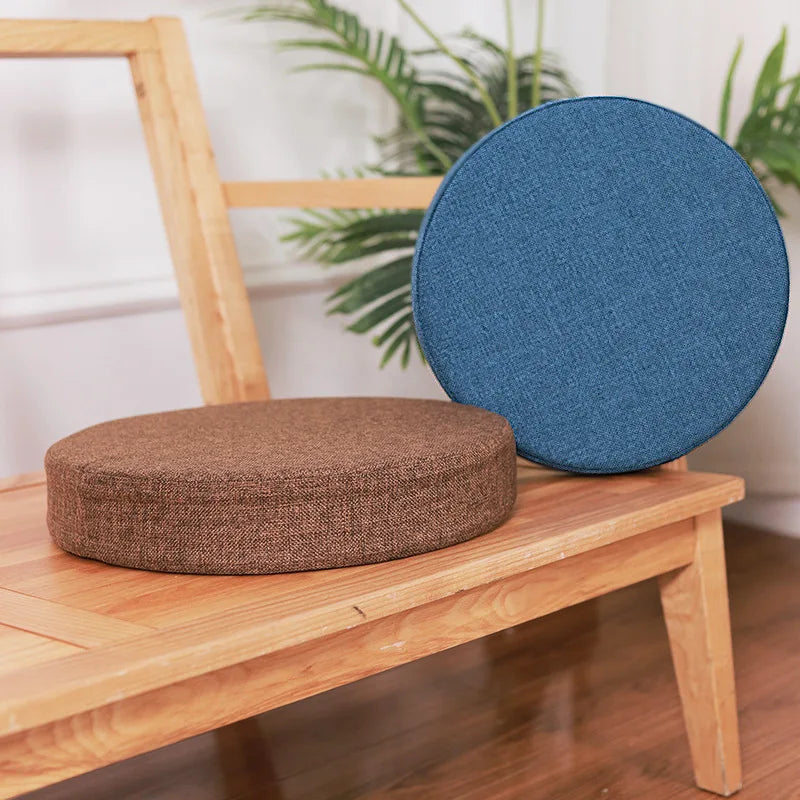 Round Linen Floor Cushion