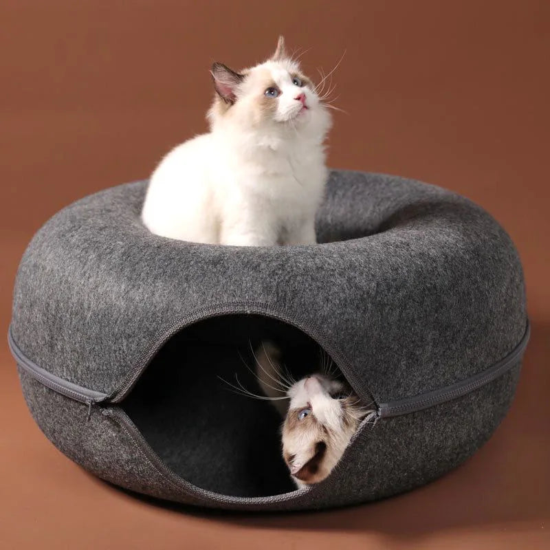Dual-Use Donut Cat Bed