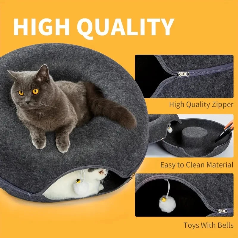 Dual-Use Donut Cat Bed