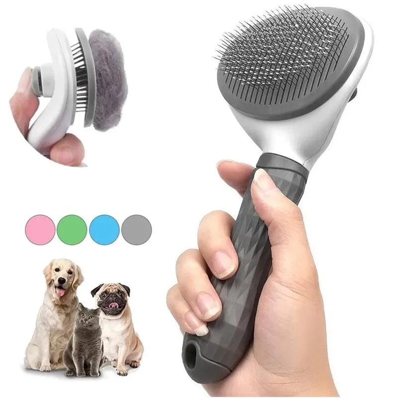Pet Hair Remover & Grooming Brush for Cats & Dogs