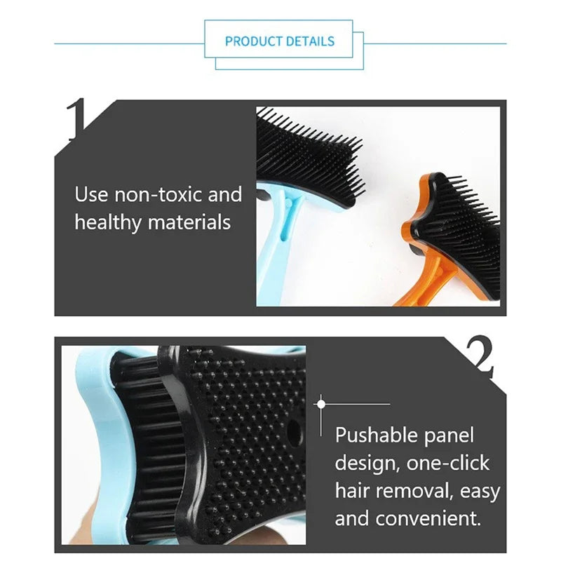 Self-Cleaning Pet Grooming Brush for Dogs & Cats - Removes Loose Fur & Static