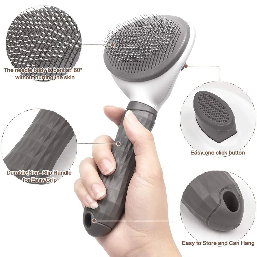 Pet Hair Remover & Grooming Brush for Cats & Dogs