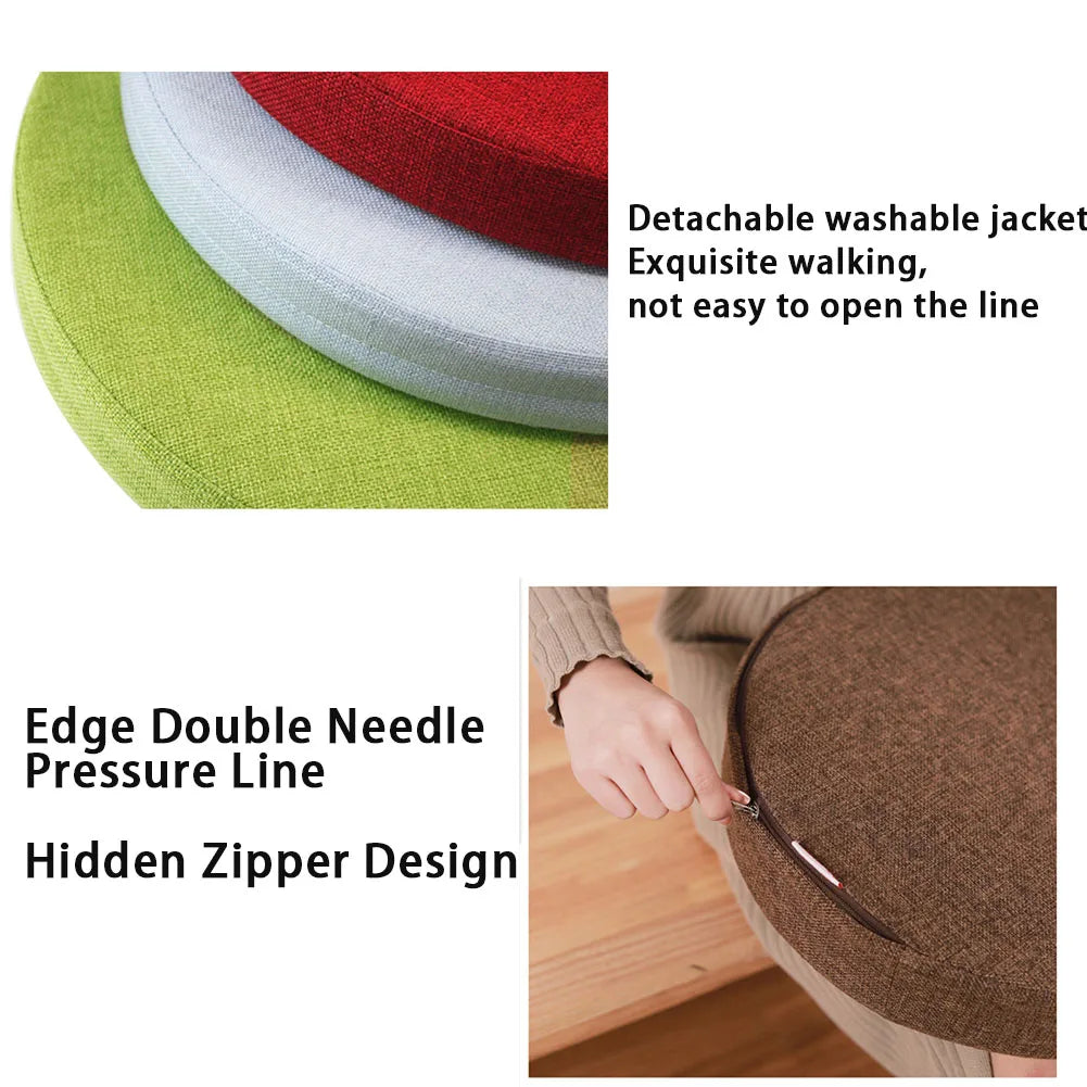 Round Linen Floor Cushion