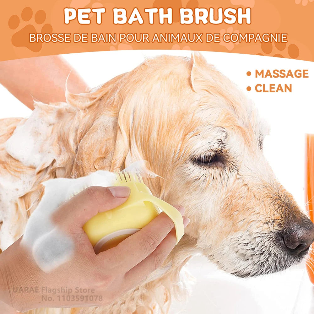 Rubber Bristle for Dogs and Cats Shower Grooming Tool