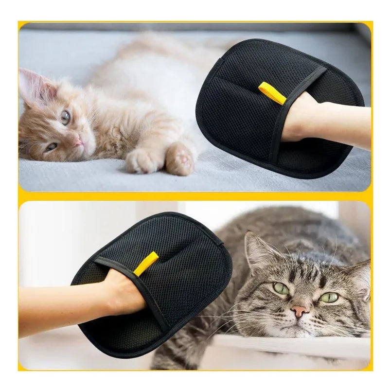 Cat Hair Brush Pet Removal Gloves Double-Sided Pet Grooming Gloves Kitten Cleaning Tool Dog Deshedding Brush Pet Supplies ﻿