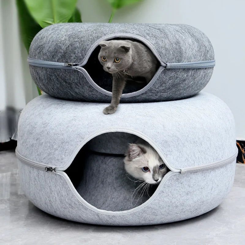Dual-Use Donut Cat Bed